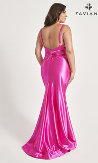 Faviana Plus-Size Long Satin Prom Dress 9549