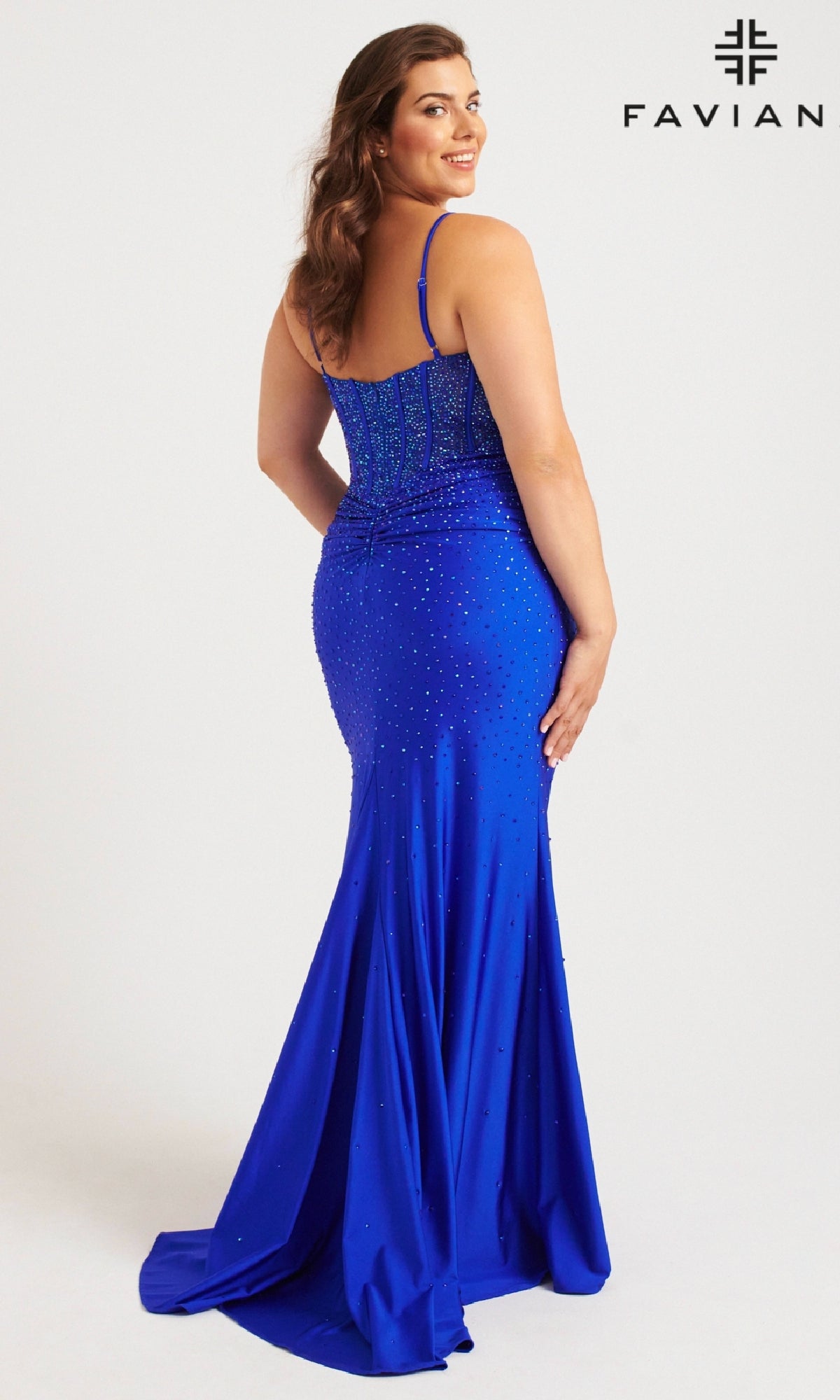 Long Plus-Size Prom Dress: Faviana 9555