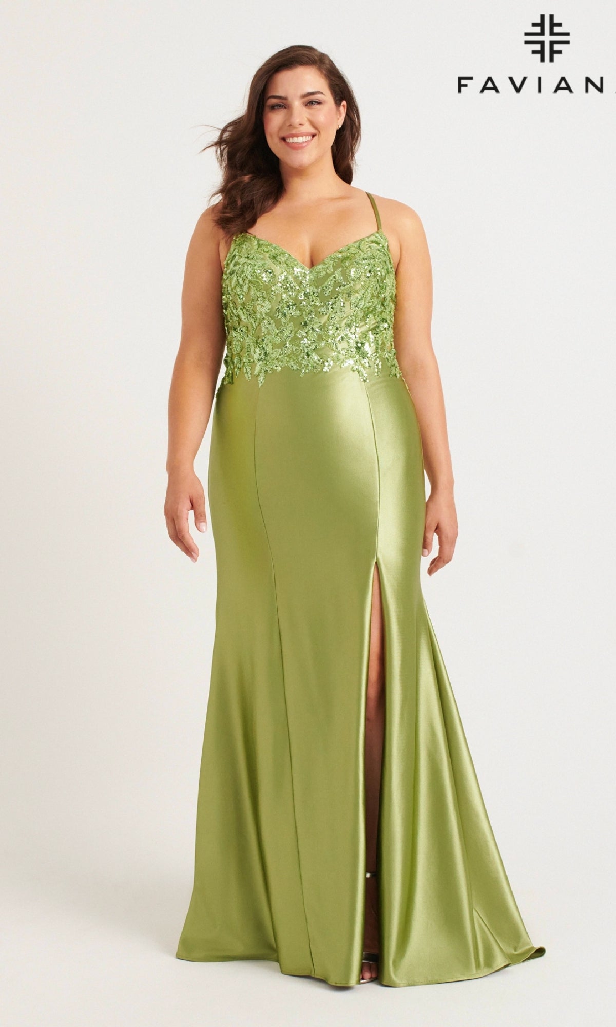 Long Plus-Size Prom Dress: Faviana 9563