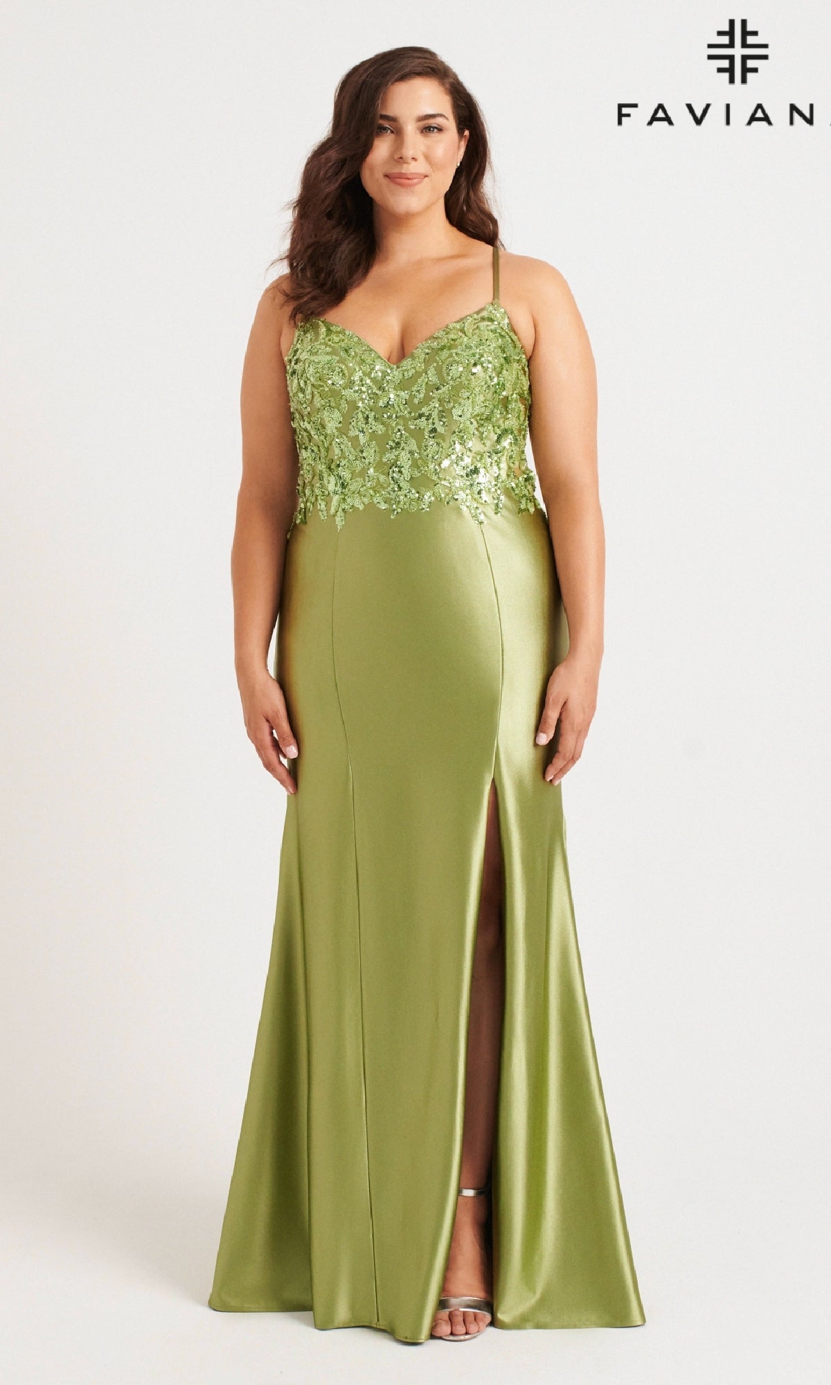 Long Plus-Size Prom Dress: Faviana 9563