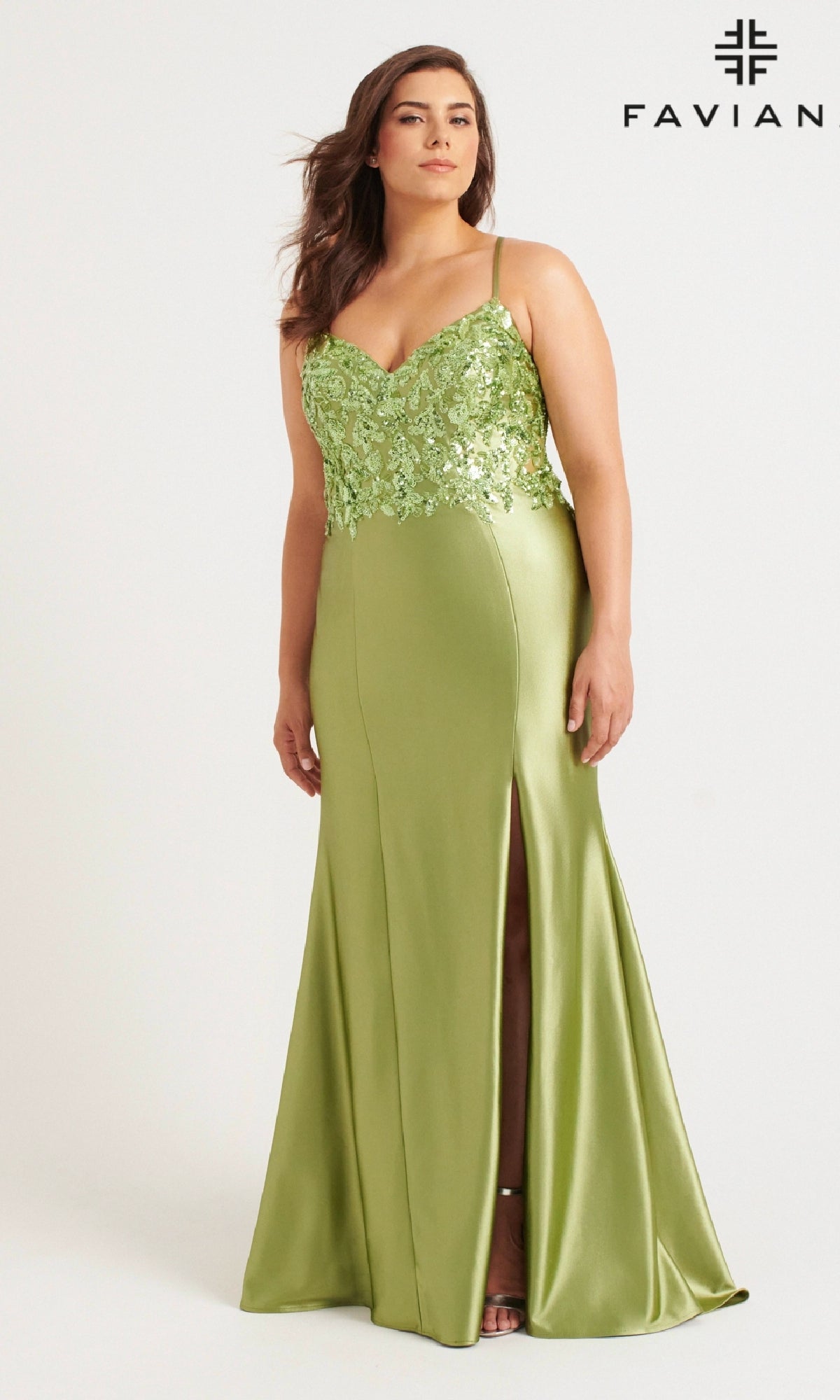 Long Plus-Size Prom Dress: Faviana 9563