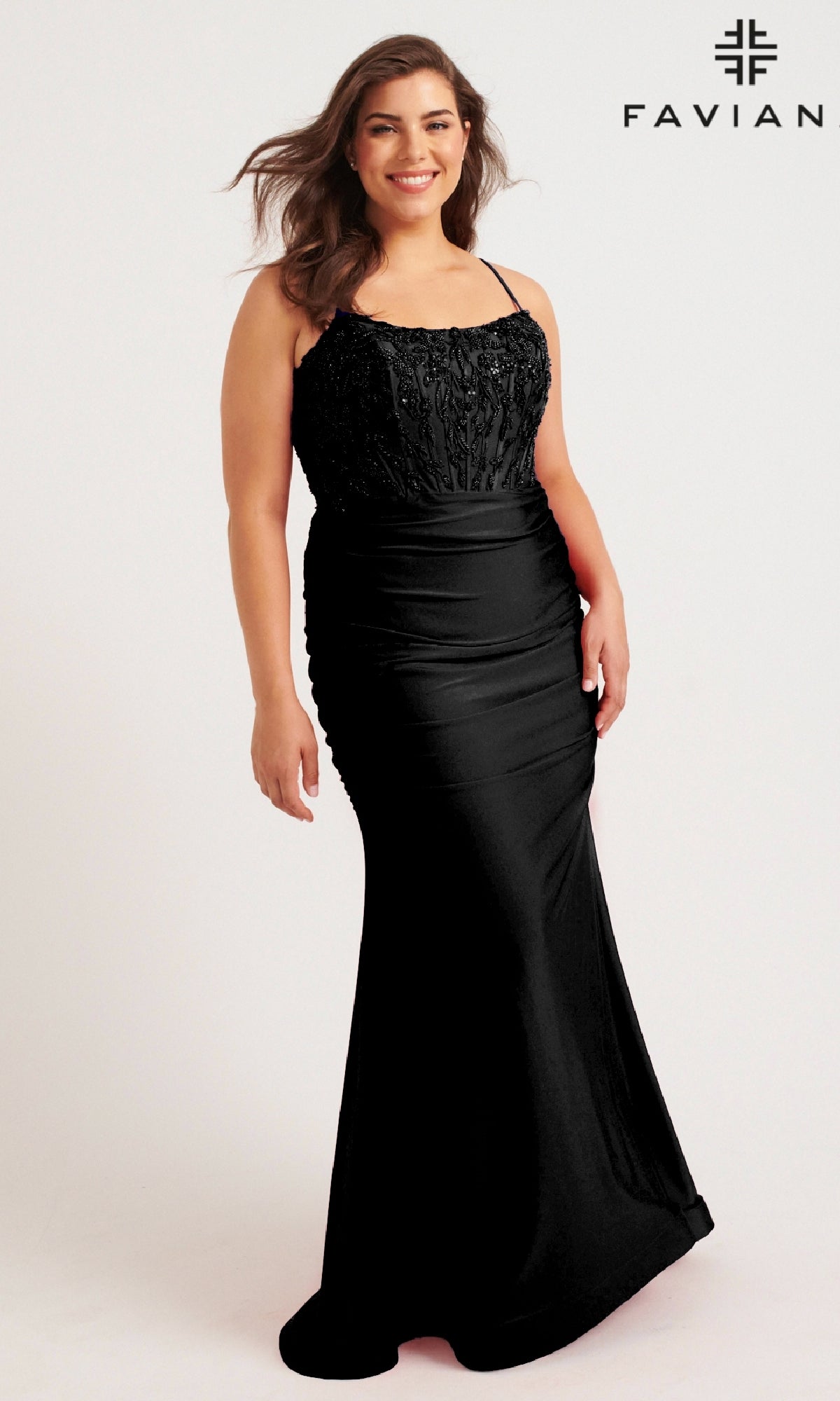 Long Plus-Size Prom Dress: Faviana 9569