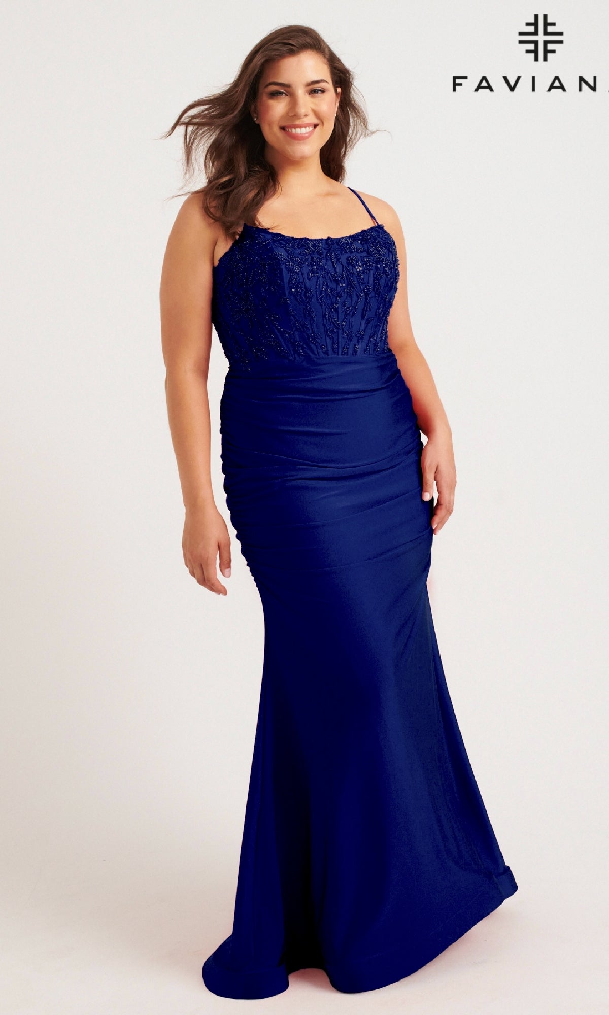 Long Plus-Size Prom Dress: Faviana 9569