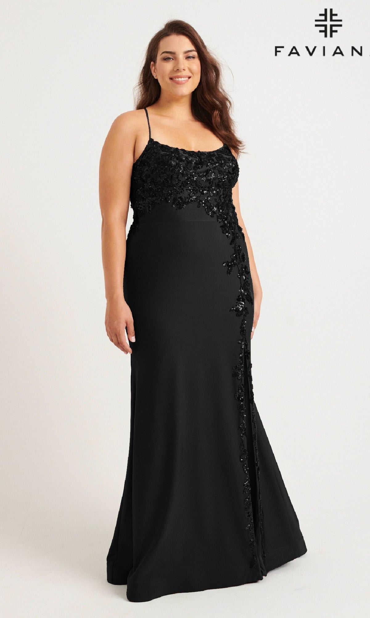 Long Plus-Size Prom Dress: Faviana 9570