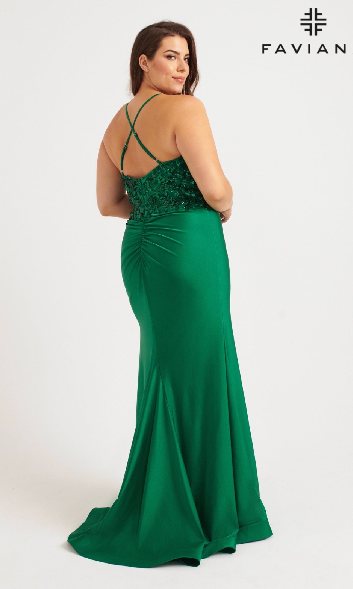 Long Plus-Size Prom Dress: Faviana 9570