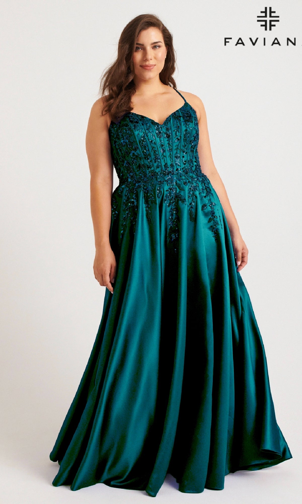 Long Plus-Size Prom Dress: Faviana 9575