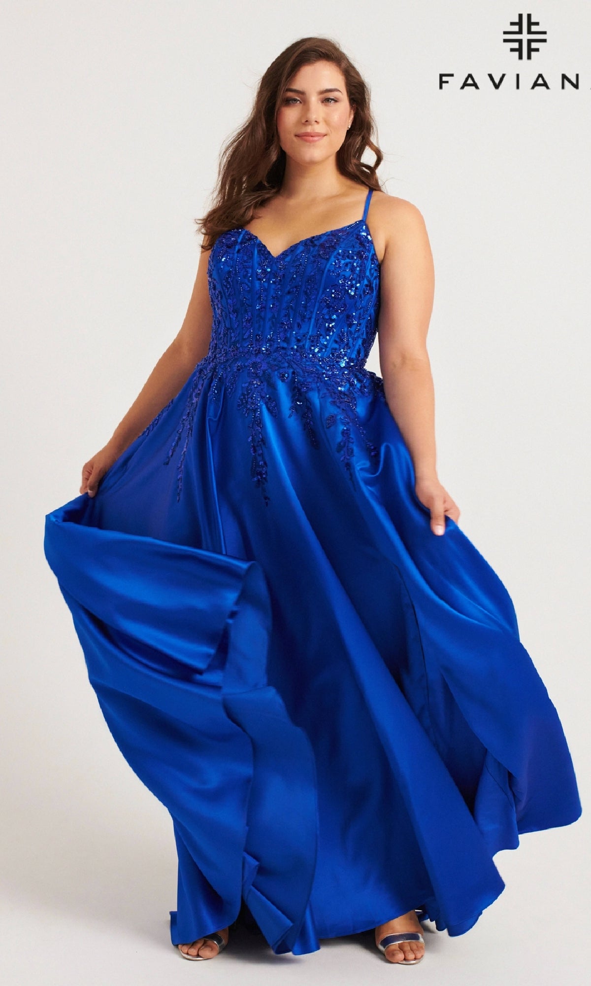 Long Plus-Size Prom Dress: Faviana 9575