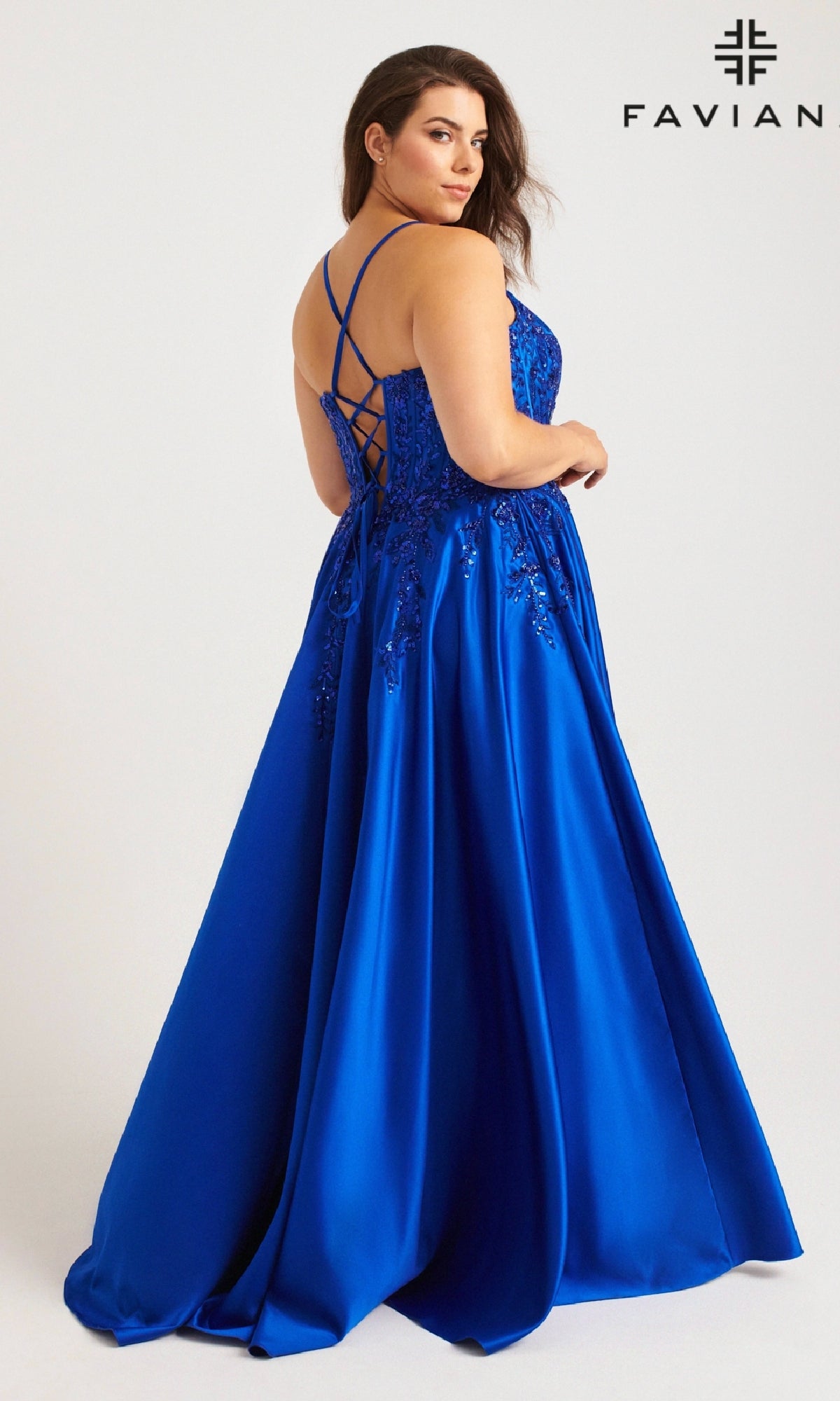 Long Plus-Size Prom Dress: Faviana 9575