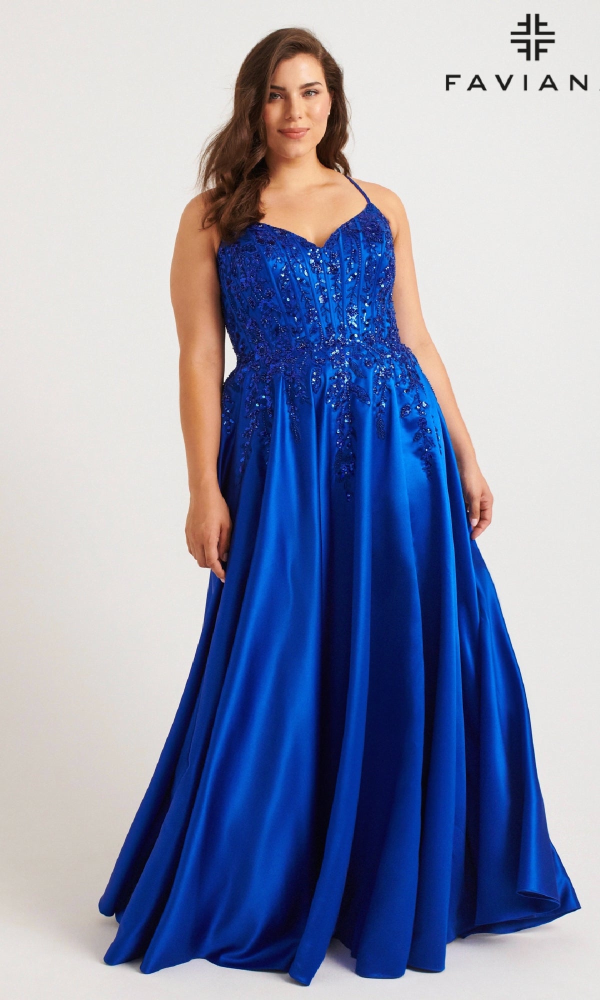 Long Plus-Size Prom Dress: Faviana 9575