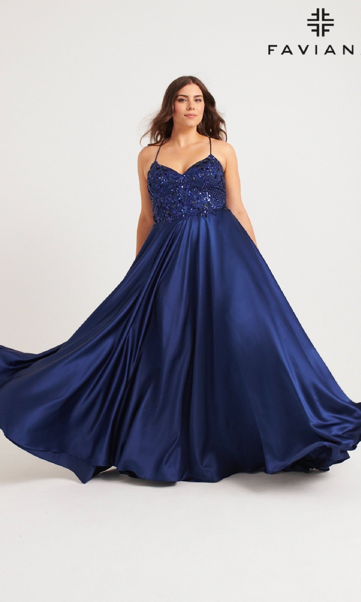 Long Plus-Size Prom Dress: Faviana 9578