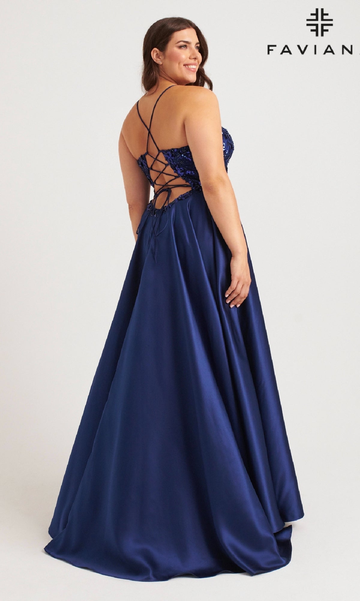 Long Plus-Size Prom Dress: Faviana 9578