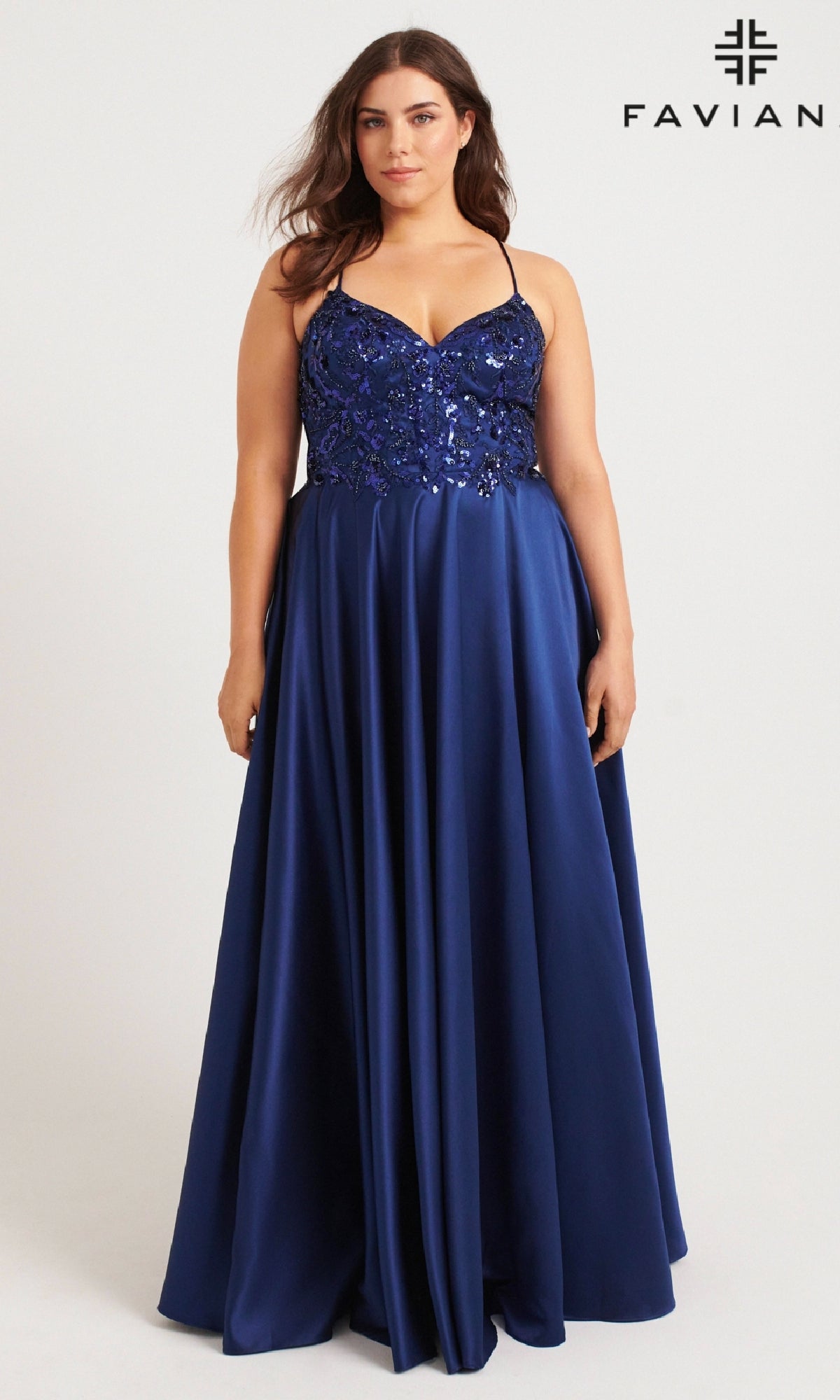 Long Plus-Size Prom Dress: Faviana 9578