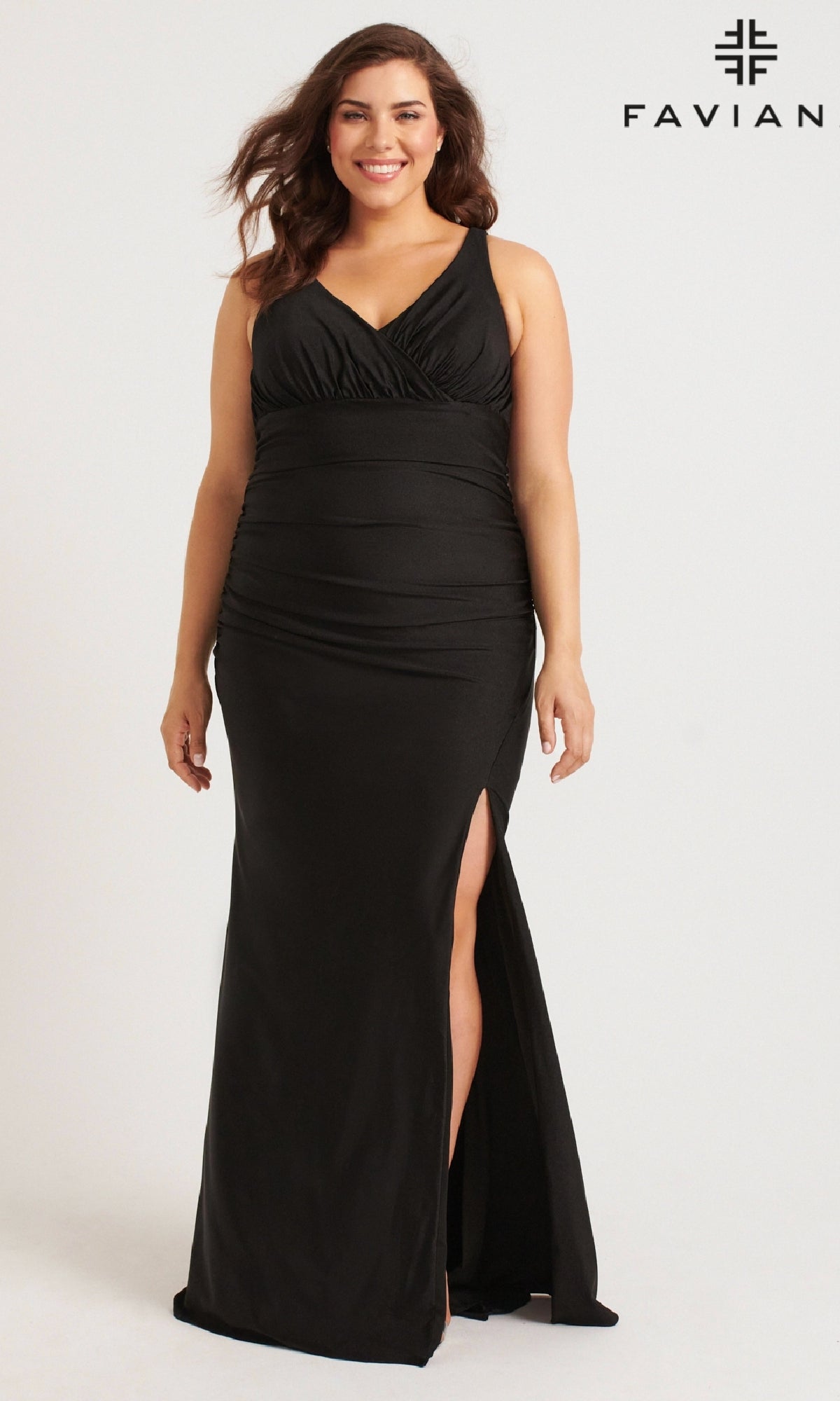 Long Plus-Size Prom Dress: Faviana 9584