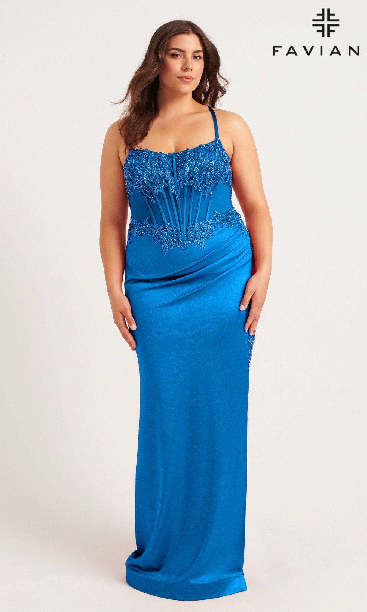 Long Plus-Size Prom Dress: Faviana 9592