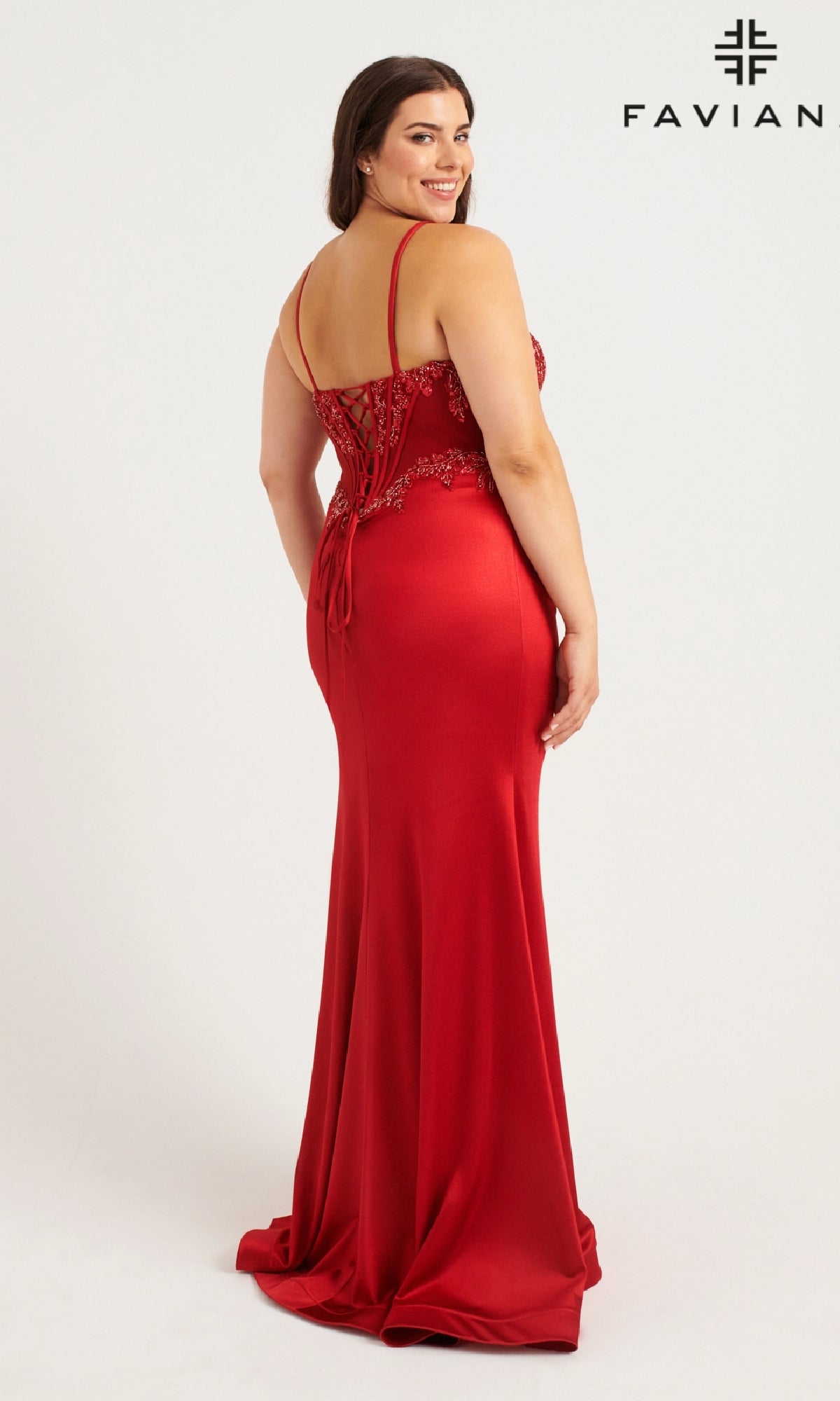 Long Plus-Size Prom Dress: Faviana 9592