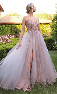 Long Tulle Prom Ball Gown with Embroidery A0672