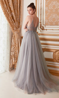 Long Tulle Prom Ball Gown with Embroidery A0672