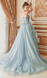 Strapless Long Prom Dress A1021 with Butterflies