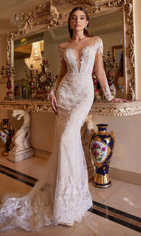 Ladivine Long White Wedding Dress A1022