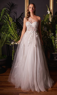 One-Shoulder Wedding Ball Gown A1053W