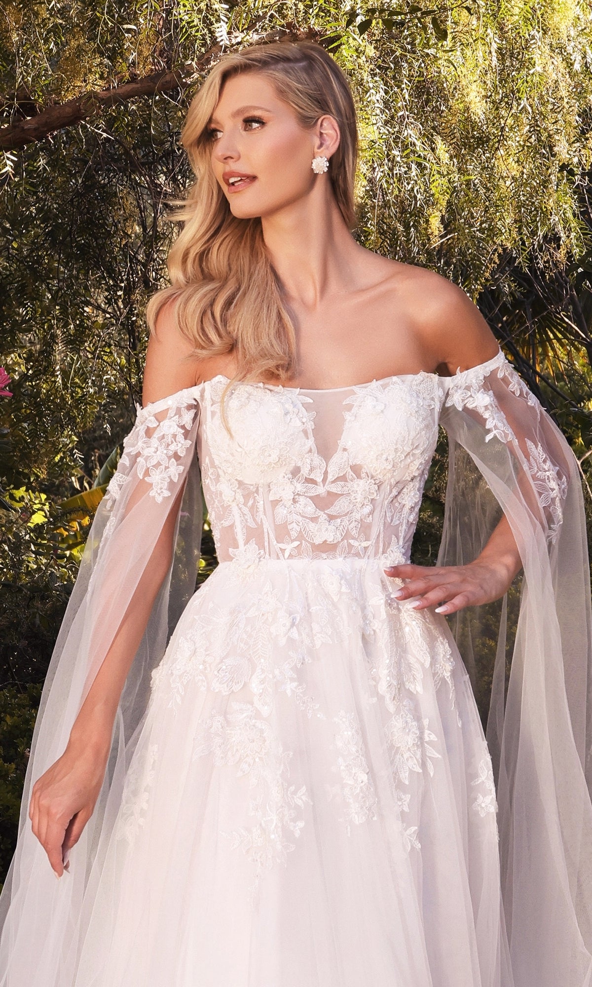 Off-Shoulder White Wedding Dress A1080W