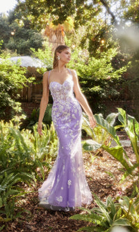 Long Formal Mermaid Prom Dress with Daisies A1115