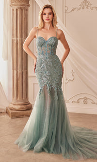 Long Lace Mermaid Prom Dress: Andrea and Leo A1232