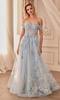 Long Blue Prom Ball Gown: Andrea and Leo A1246