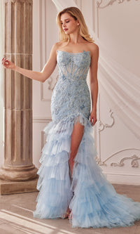 Strapless Fitted Ruffle Prom Dress A1255