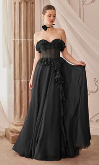 Strapless Ruffled Prom Dress: Andrea and Leo A1341