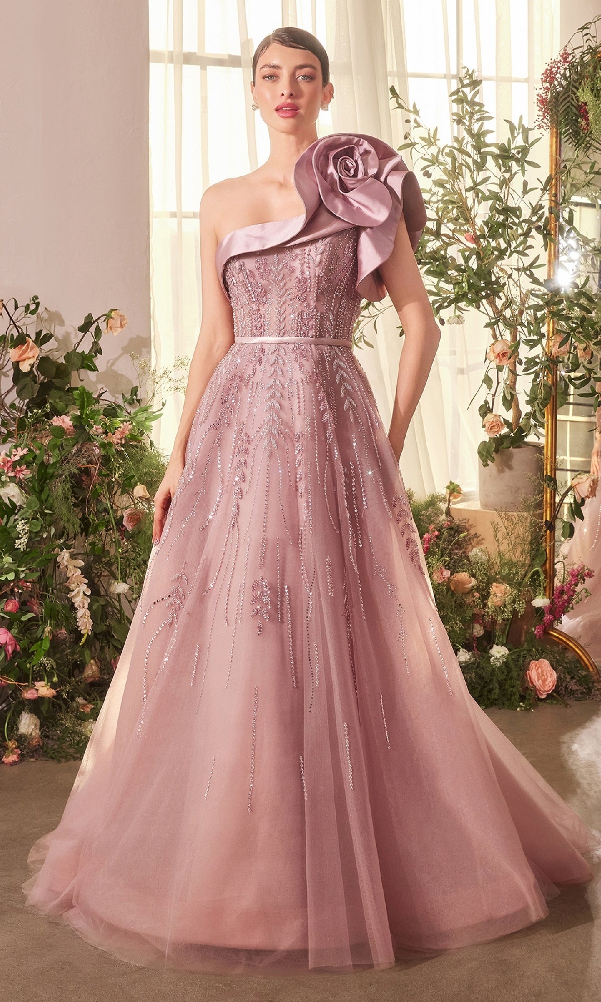 A-Line Mauve Prom Dress: Andrea & Leo A1373