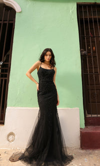 Long Mermaid Prom Dress with Beaded Lace A1376