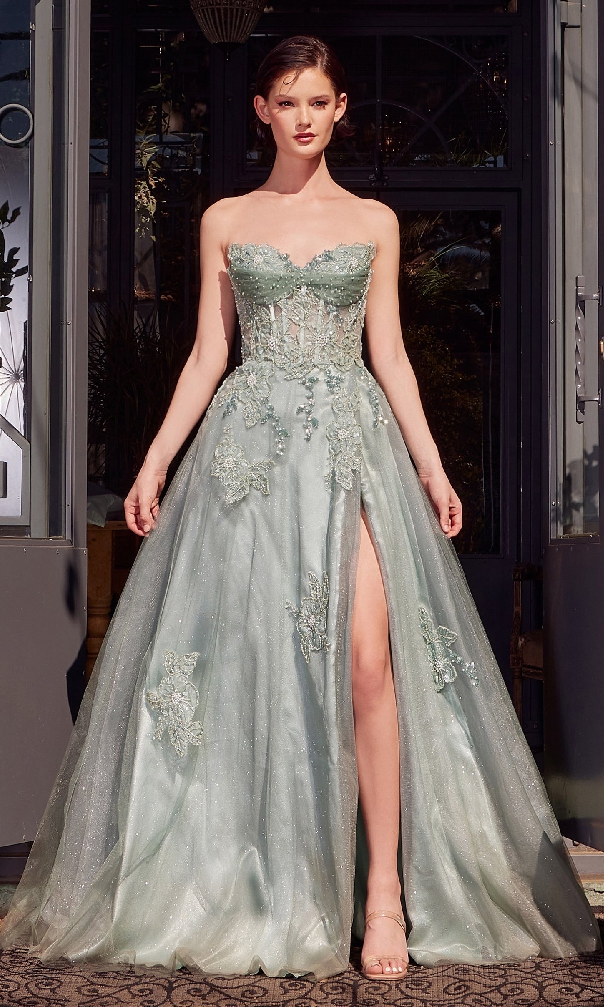 Strapless Long Prom Dress: Andrea & Leo A1378