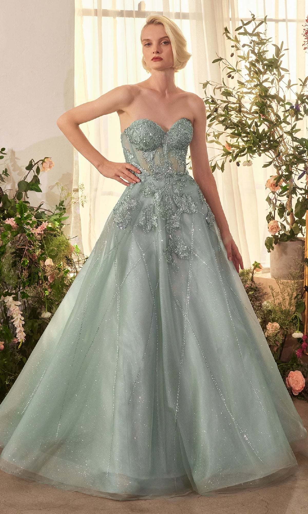 Strapless Long Prom Ball Gown: Andrea & Leo A1387