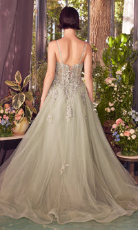 Embroidered Long Prom Dress: Andrea & Leo A1417