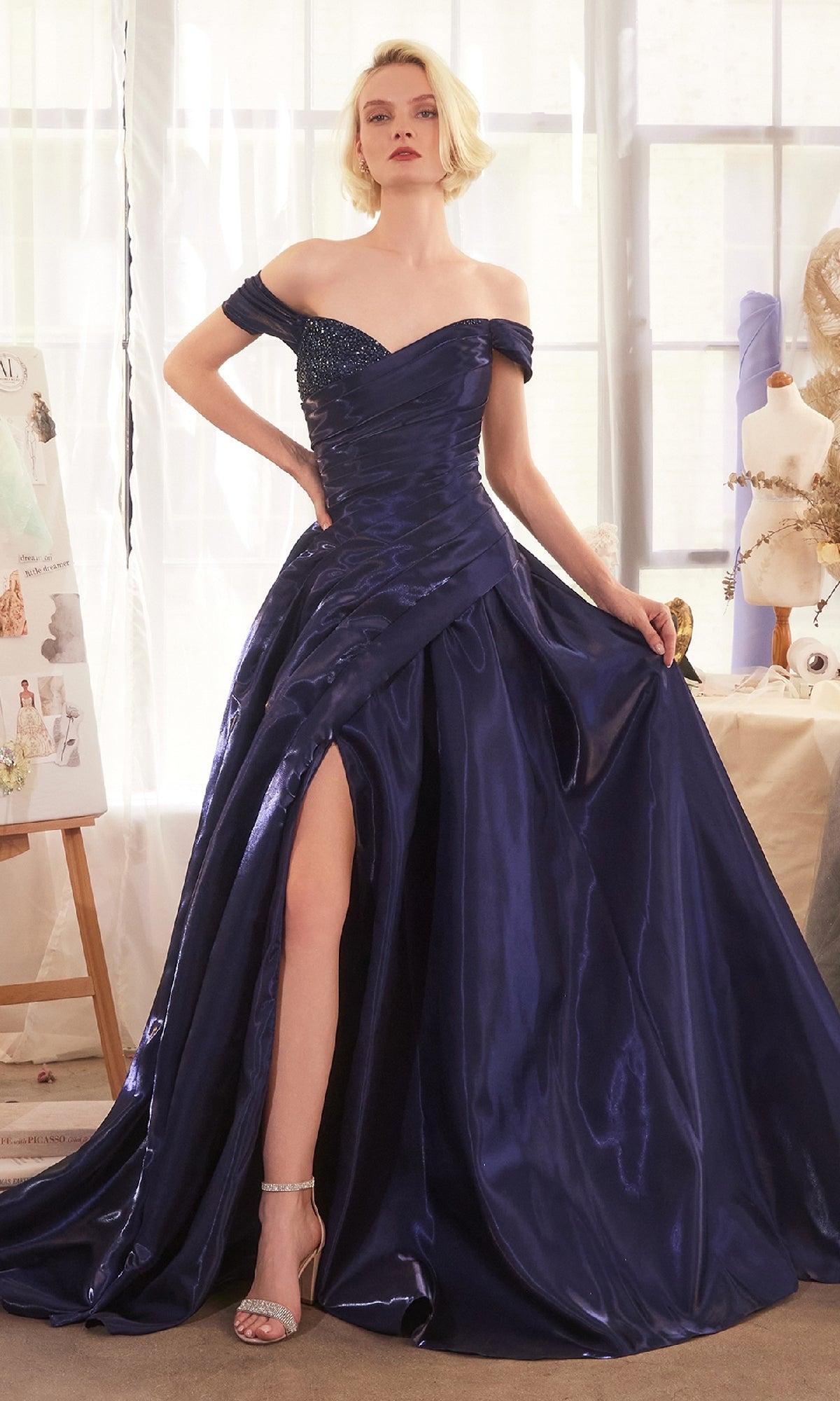 Off-the-Shoulder Prom Ball Gown:Andrea & Leo A1424