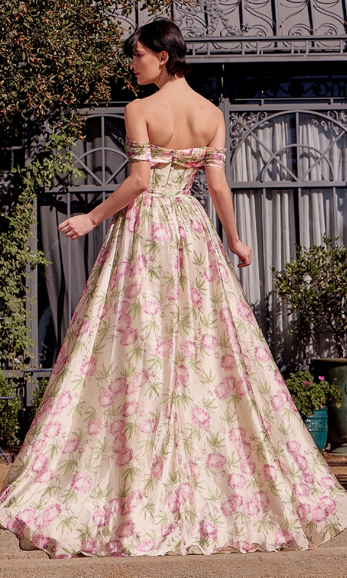 Long Floral-Print Prom Dress: Andrea & Leo A1466