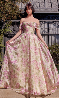 Long Floral-Print Prom Dress: Andrea & Leo A1466