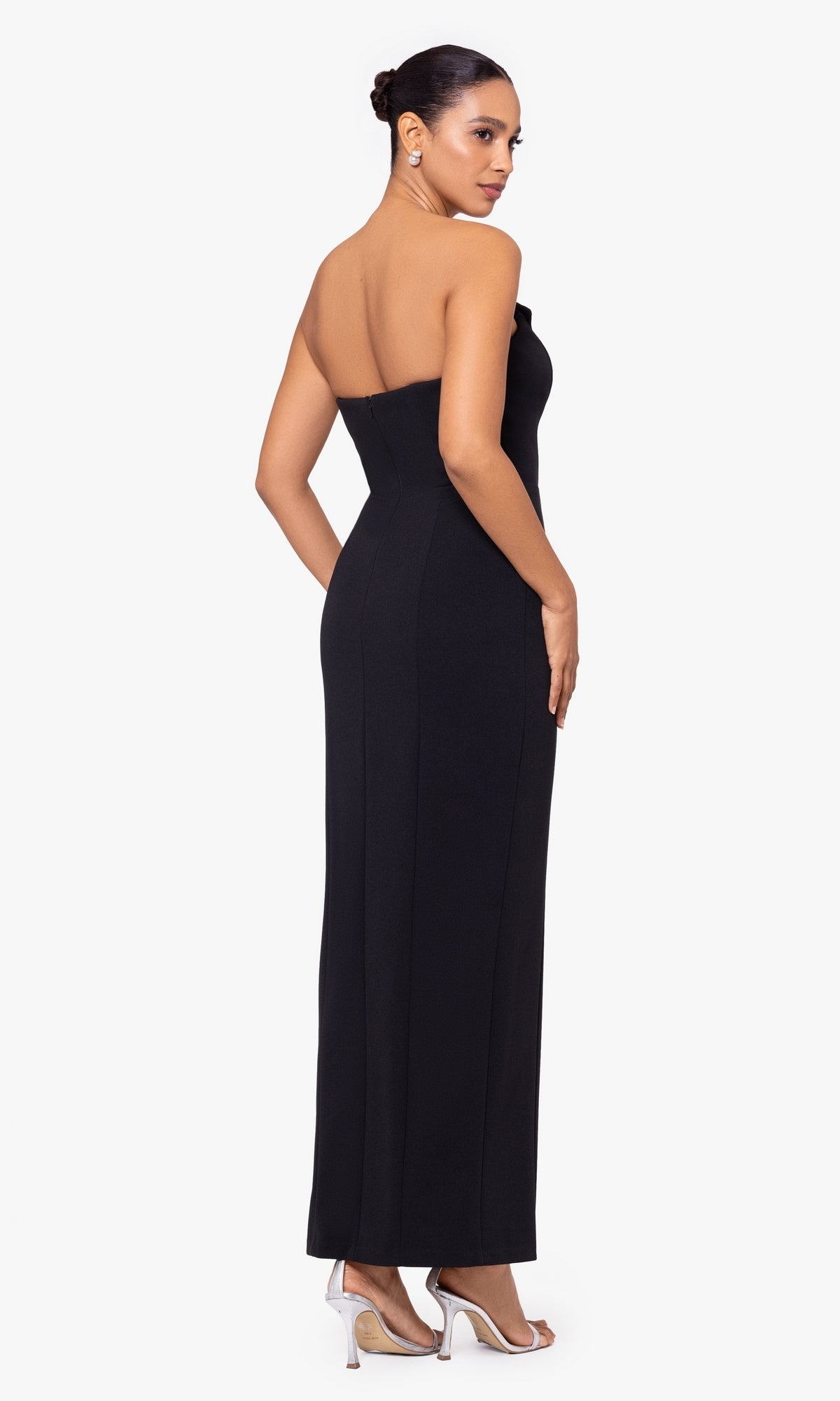 Black Strapless Bridesmaid Dress