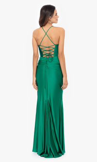 Betsy and Adam Long Green Prom Dress A25610