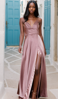 Long Satin A-Line Formal Prom Dress BZ012