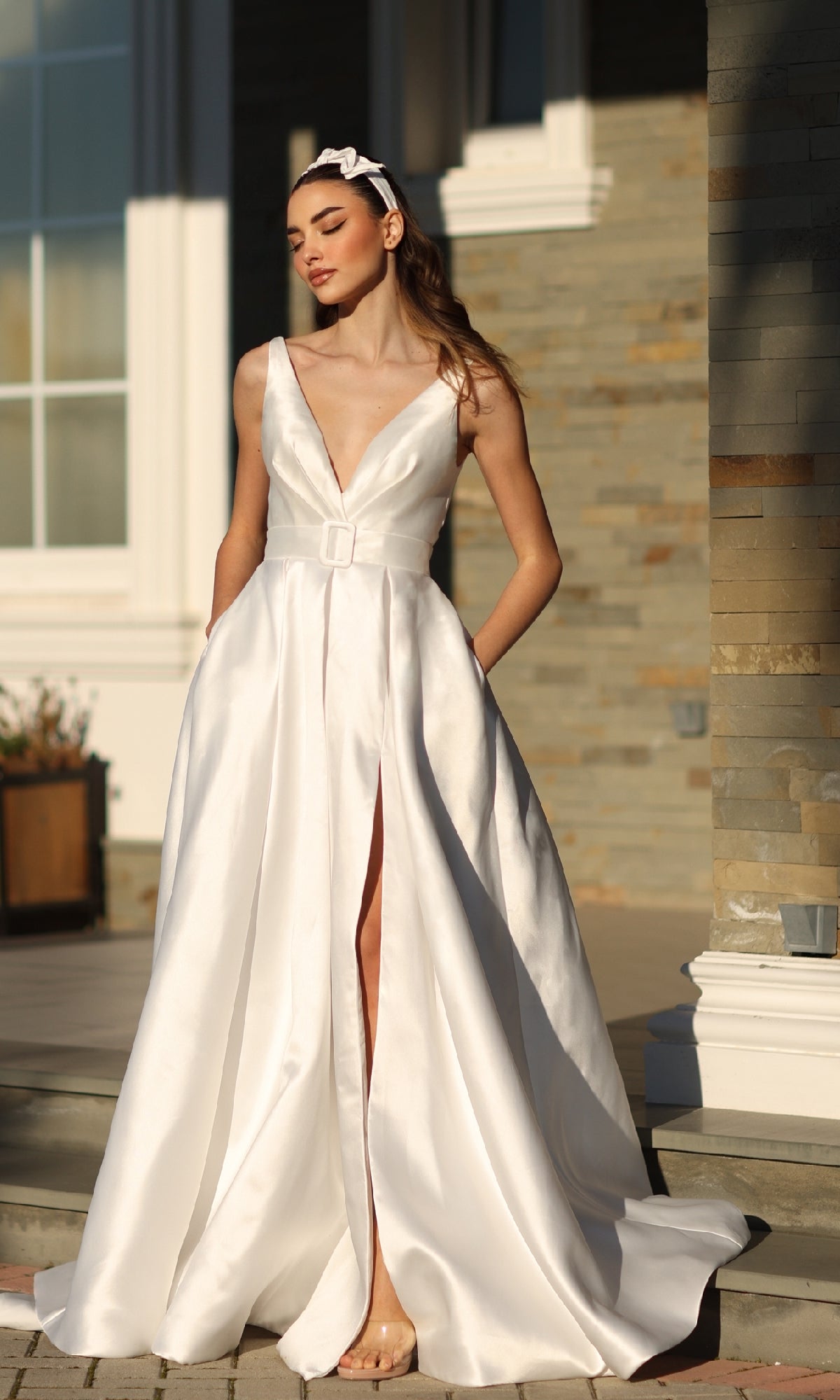 Off-White Long Prom Dress: Tina Holly BB209W