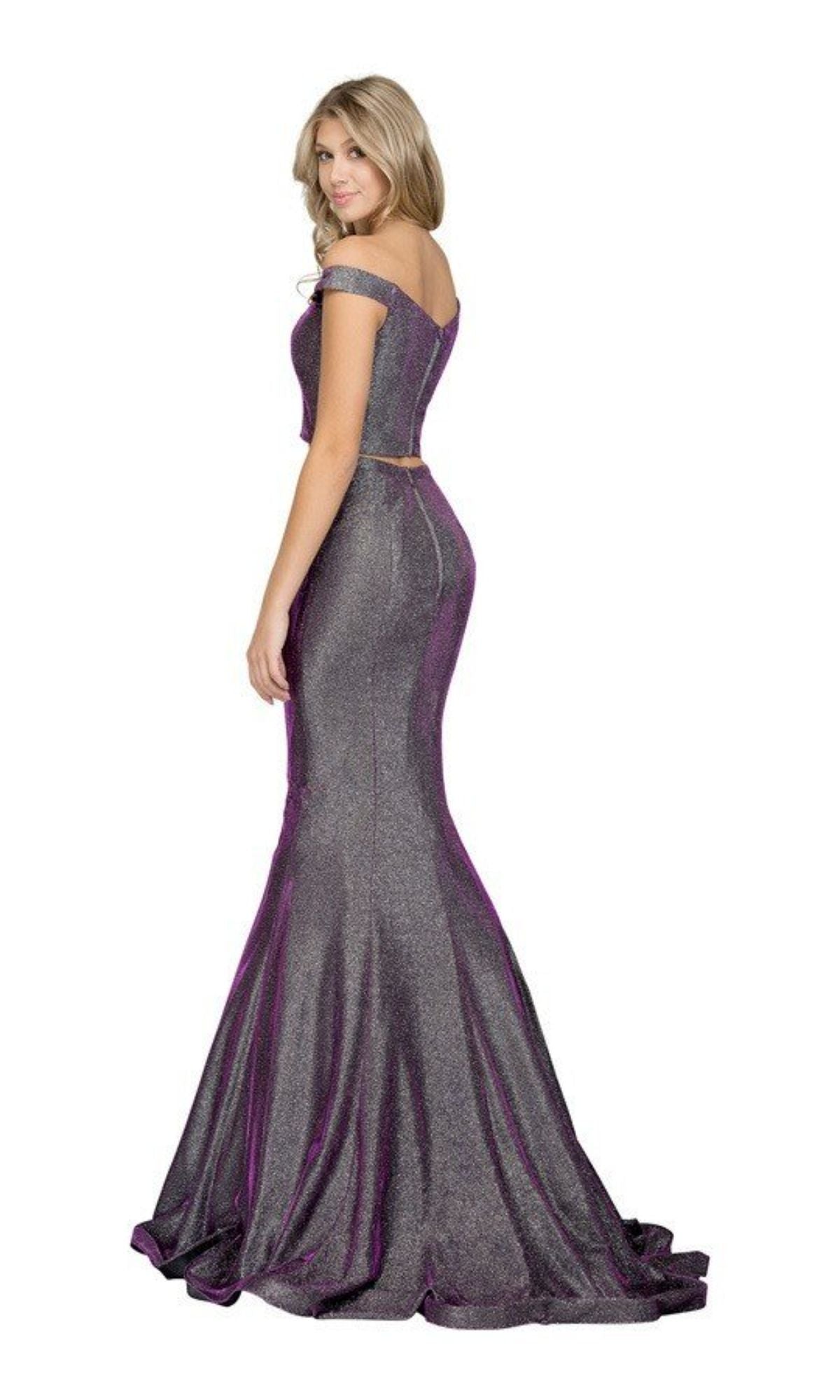 Two-Piece Long Glitter Prom Dress: Chicas BT9020