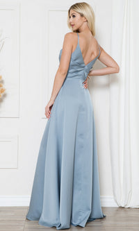 Long Satin A-Line Formal Prom Dress BZ012