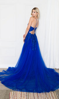 Long Tulle Prom Ball Gown with Train BZ014