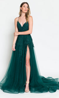 Long Tulle Prom Ball Gown with Train BZ014