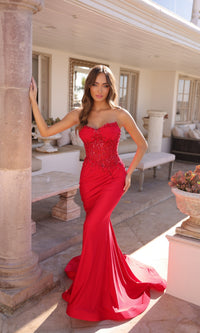 Strapless Sweetheart Corset Long Prom Dress C1345