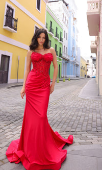 Strapless Sweetheart Corset Long Prom Dress C1345