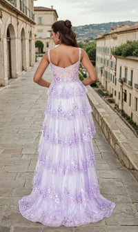 Tiered Long Ruffle Prom Dress: Chicas C243