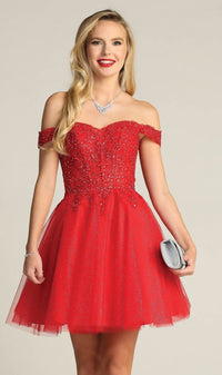 Off-Shoulder Short Glitter Homecoming Dress C318